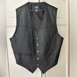 Black Leather Vest for Men